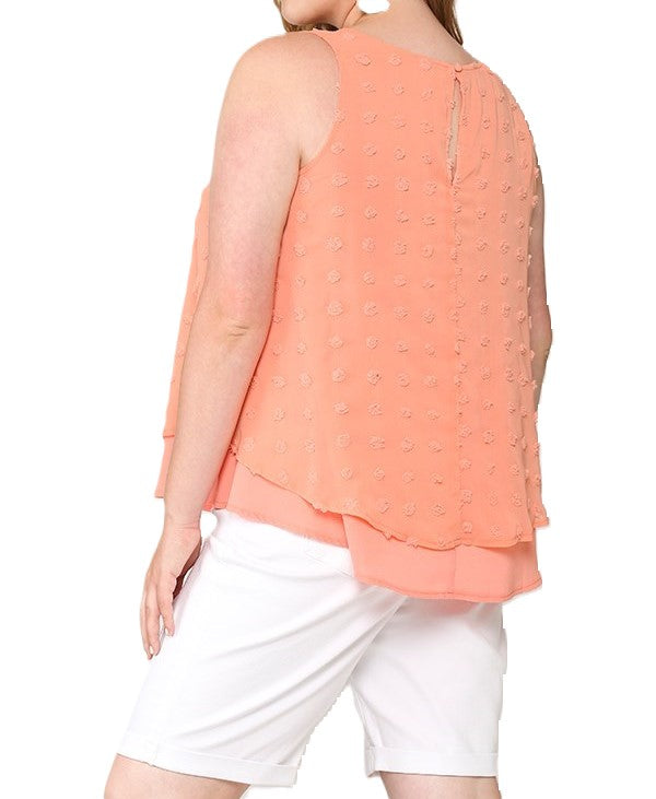 Uragiri Woven Dot Sleeveless Top