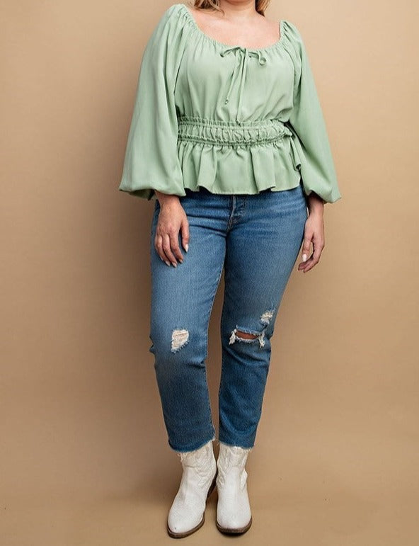 Bubble Sleeve Blouse