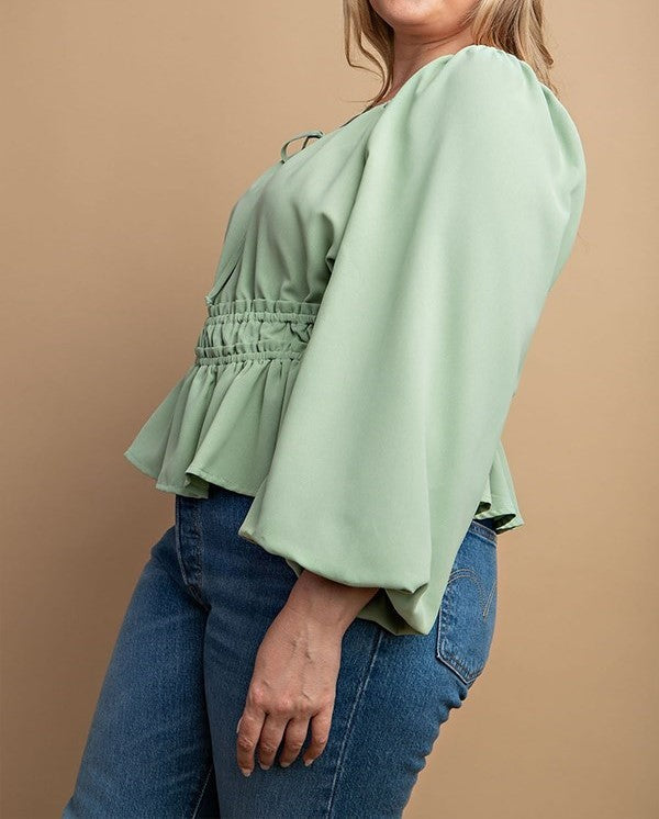 Bubble Sleeve Blouse