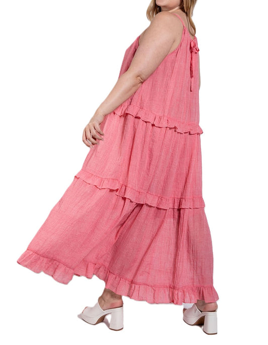 Ruffle Tiered Tie Back Maxi Dress