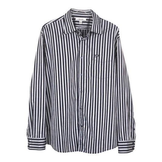 Faconnable Navy Blue Stripe Button Up Shirt