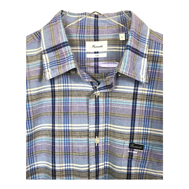 Faconnable Club Lavender Plaid Button Down Shirt