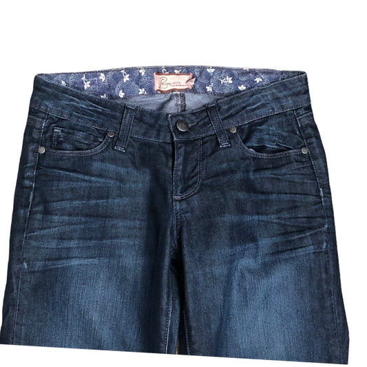 Paige Bundy Stretch Wide Leg Blue Jeans