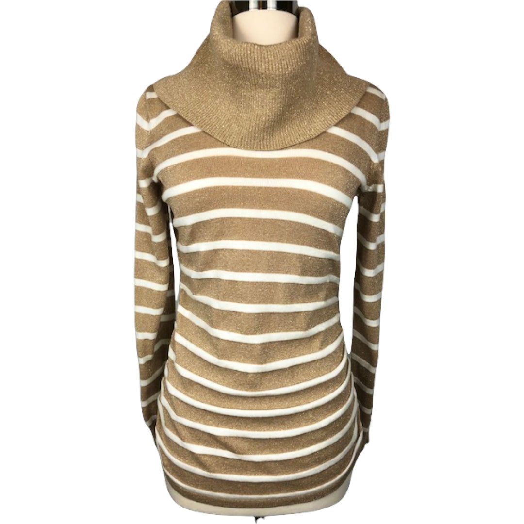 Michael Michael KORS Shimmery Striped Pullover Sweater Size M