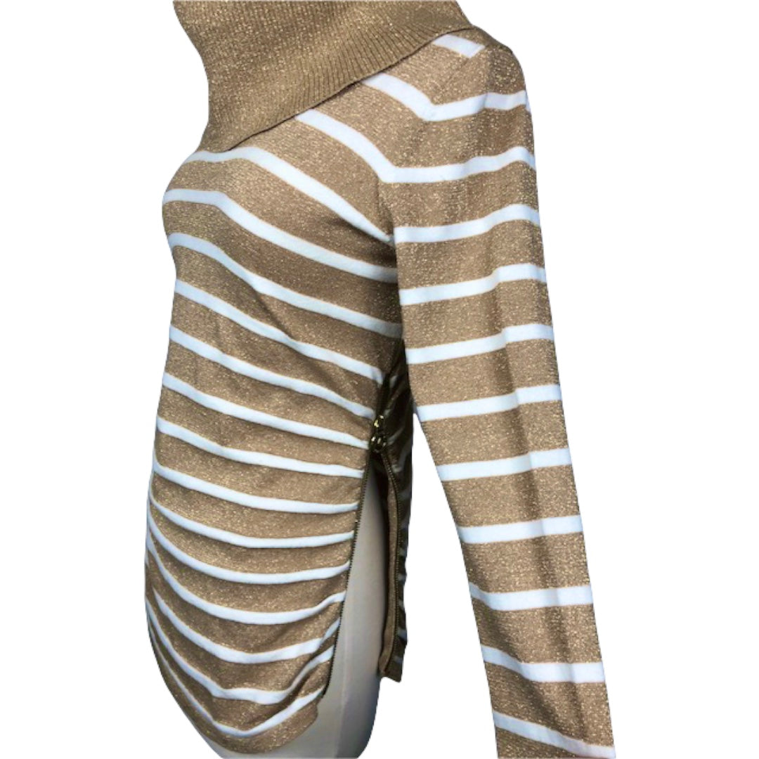 Michael Michael Kors Shimmery Striped Pullover Sweater