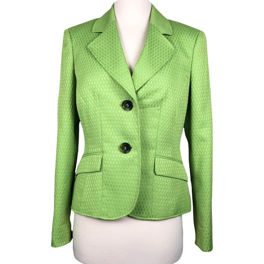 Kasper Two Button Green Blazer Size 6