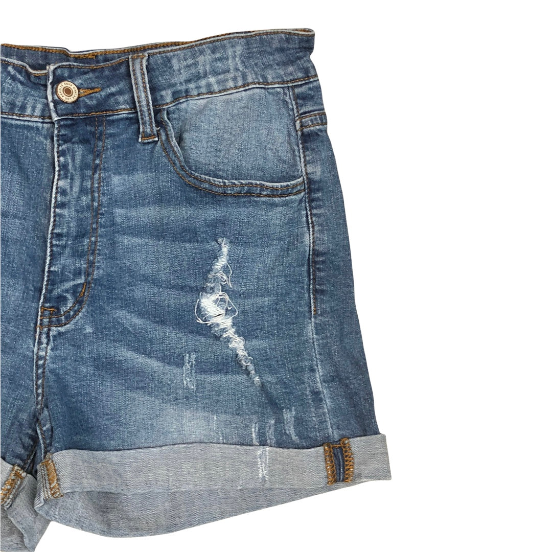 Kancan Rolled Hem Jean Shorts