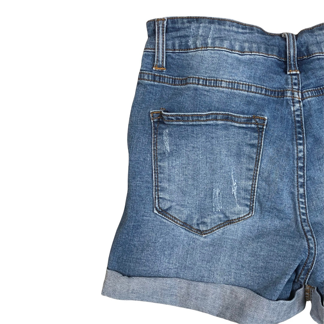 Kancan Rolled Hem Jean Shorts