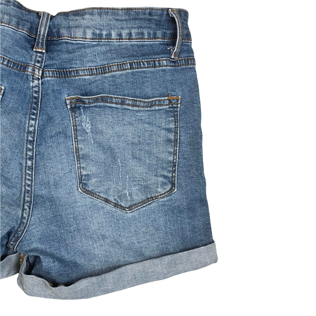 Kancan Rolled Hem Jean Shorts