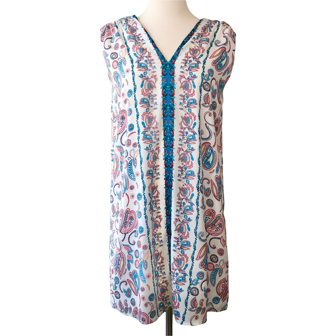 Loft Paisley Print Shift Mini Dress Size XS