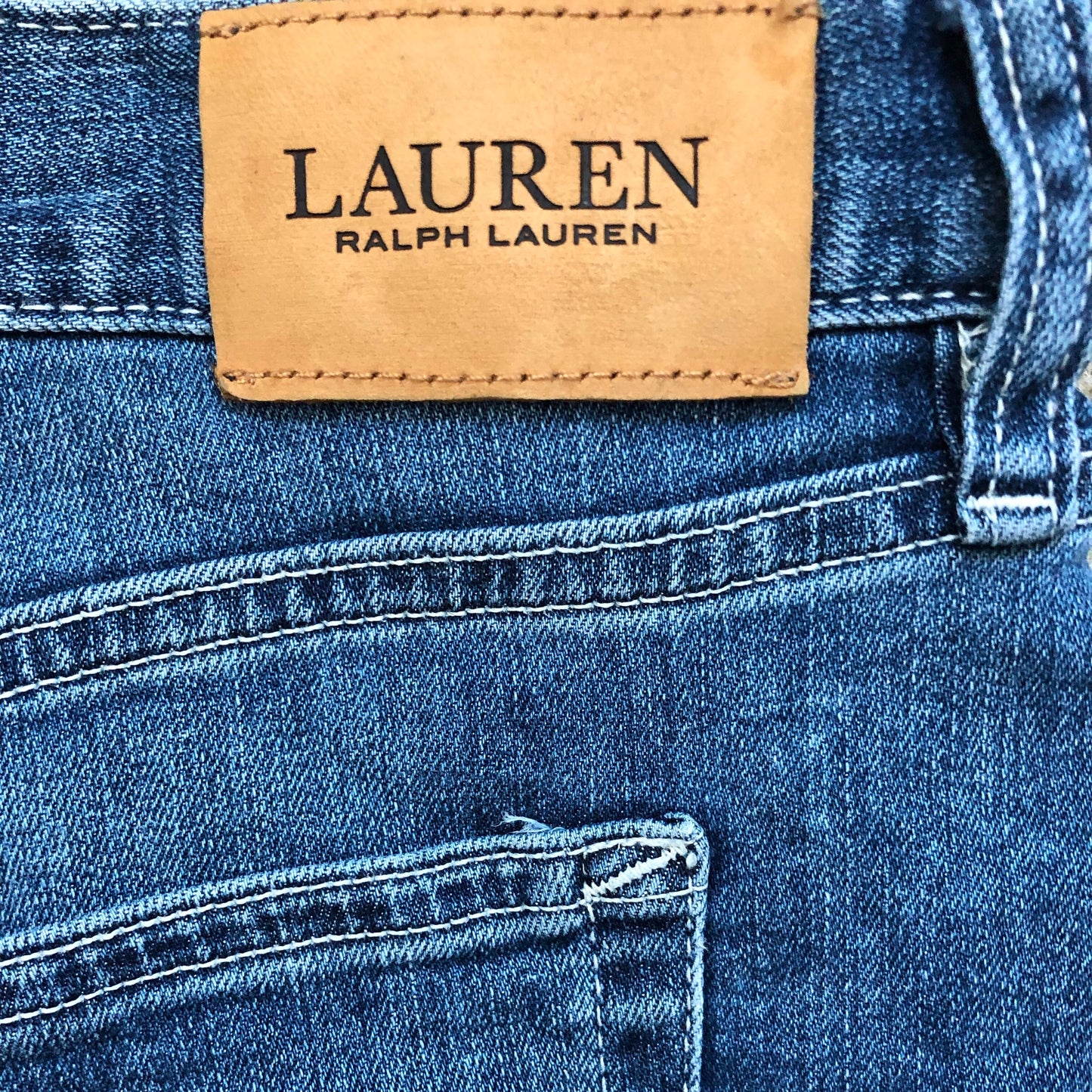 Lauren Ralph Lauren Midi Blue Jean Skirt