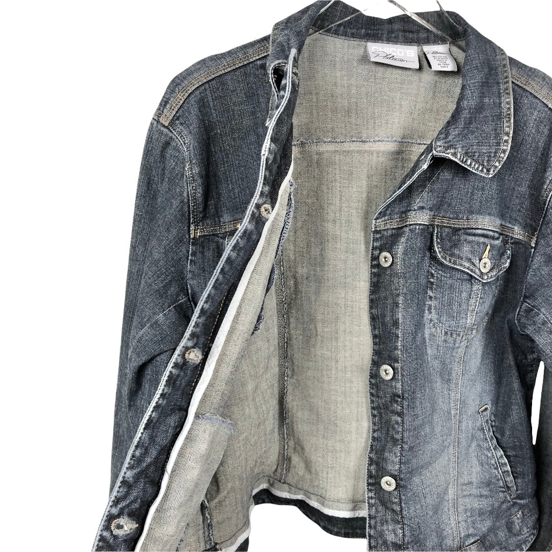 Chico's Platinum Denim Jacket