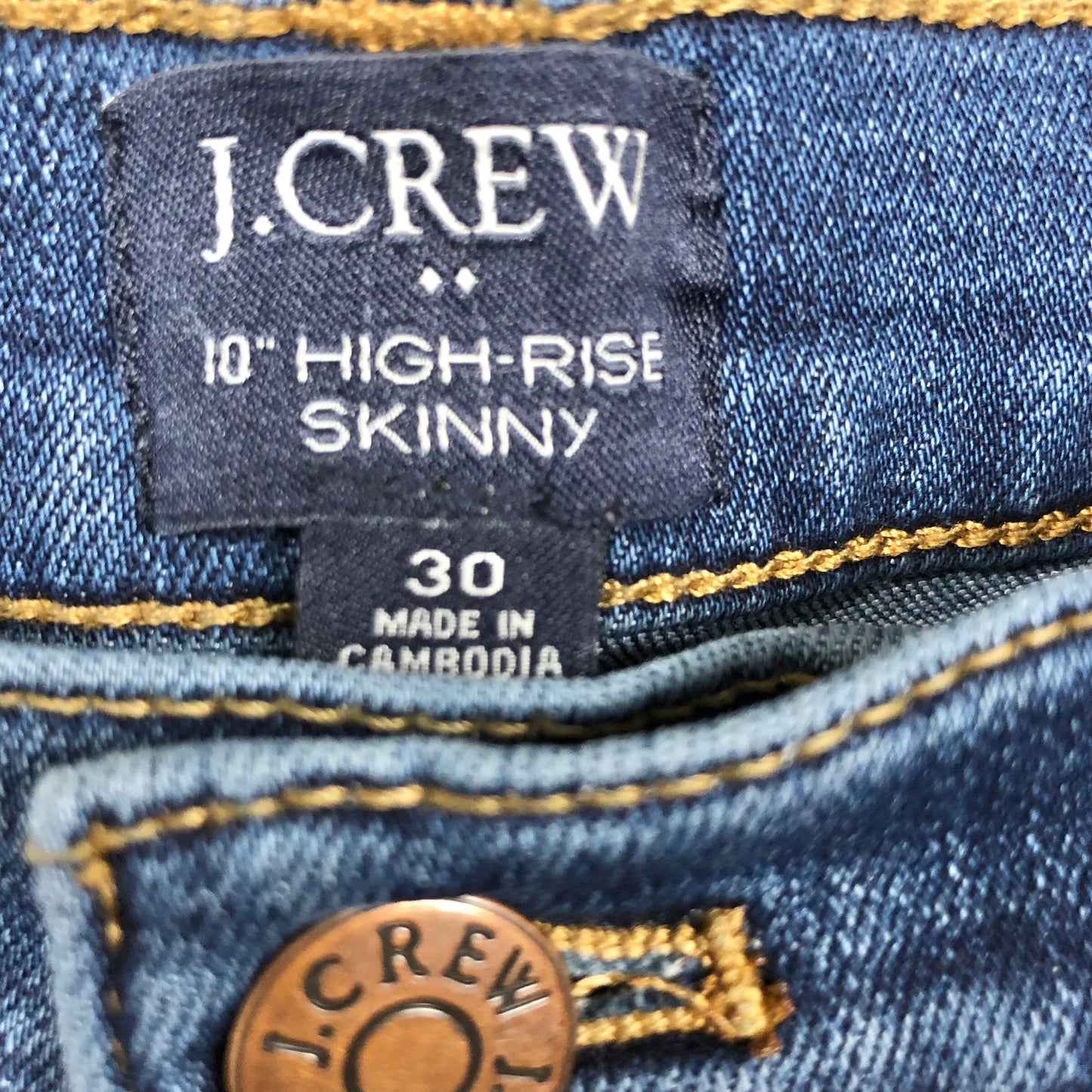 J. Crew 10" High Rise Skinny Blue Jean