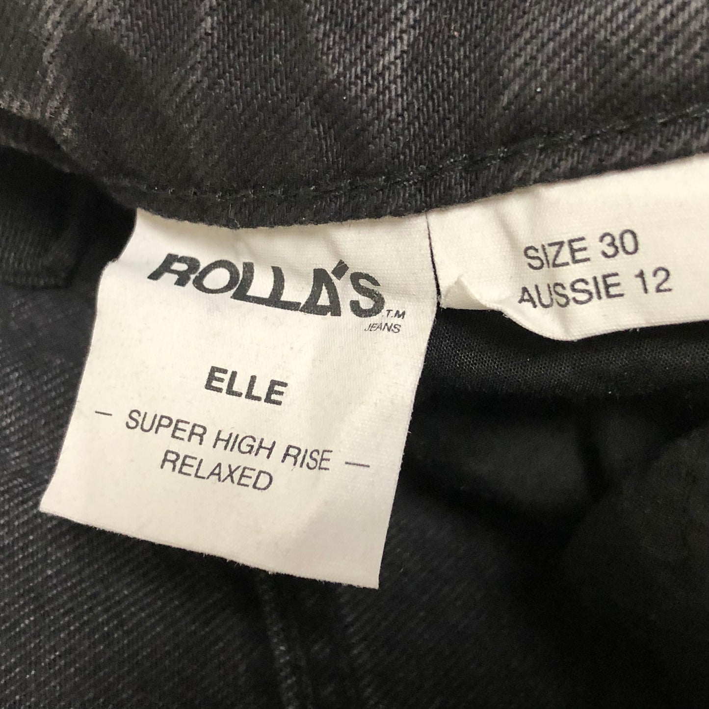 Rolla's Elle Super High Rise Relaxed Black Jeans