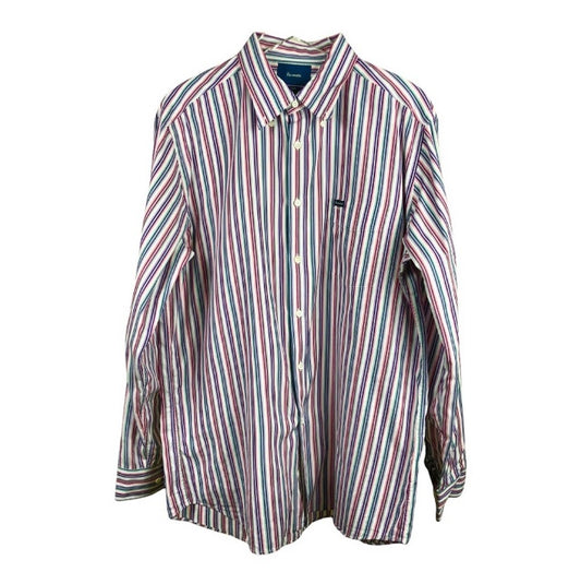 Faconnable Club Button Down Stripe Shirt Size XL