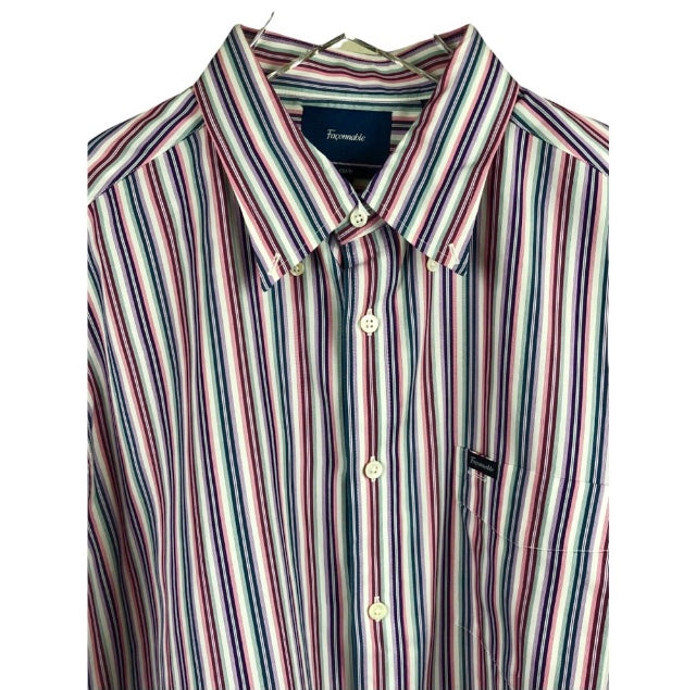 Faconnable Club Fit Button Down Stripe Shirt