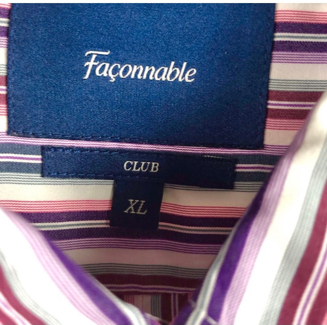 Faconnable Club Fit Button Down Stripe Shirt