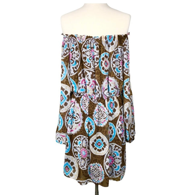 Boston Proper Off The Shoulder Mandala Print Dress