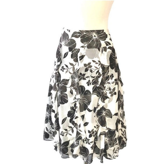 Ann Taylor Floral Silk Skirt