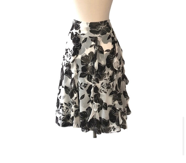 Ann Taylor Floral Silk Skirt