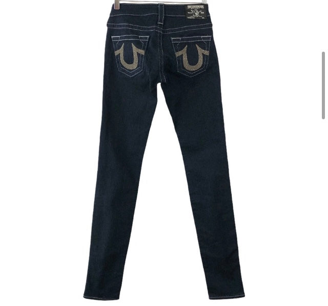 True Religion Stella Skinny Low Rise Dark Blue Jean