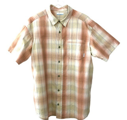 Columbia Plaid Short Sleeve Shirt. Size XL/TG