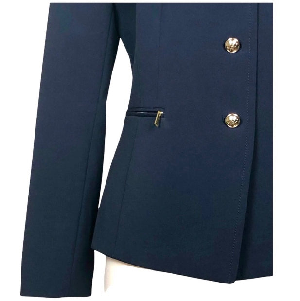 Tahari Asl Nautical Navy Blue Blazer