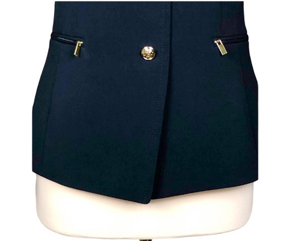 Tahari Asl Nautical Navy Blue Blazer