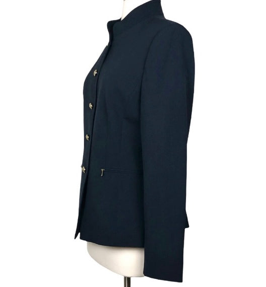 Tahari Asl Nautical Navy Blue Blazer