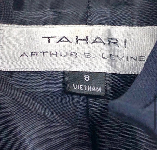 Tahari Asl Nautical Navy Blue Blazer