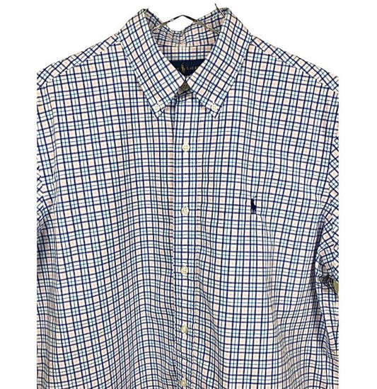 Ralph Lauren Short Sleeve Plaid Button Down Shirt