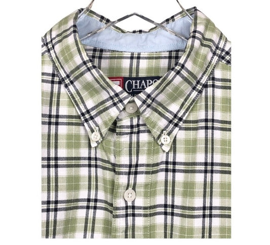 Chaps Ralph Lauren Button Down Plaid Short Sleeve Shirt