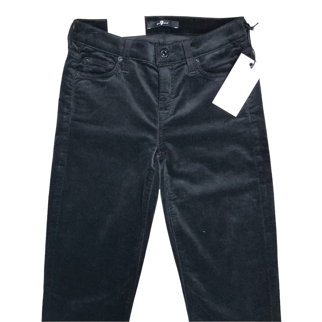 7 For All Mankind The Skinny Super Skinny Black Velvet Stretch Jeans