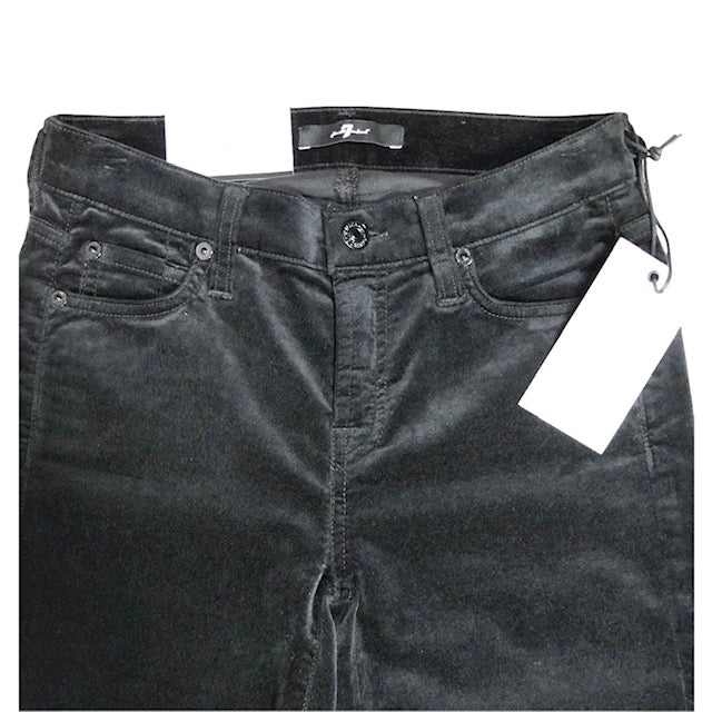 7 For All Mankind The Skinny Super Skinny Black Velvet Stretch Jeans