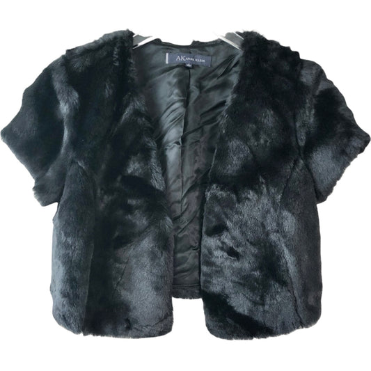 Ann Klein Black Faux Fur Shrug Size Small