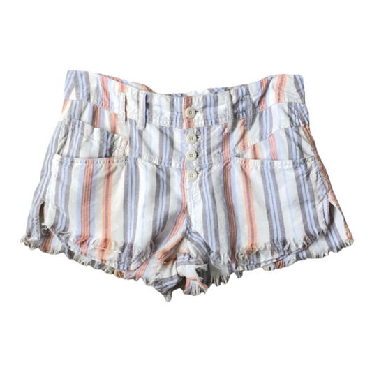 Free People Morning Rain Linen Striped Shorts Size 2