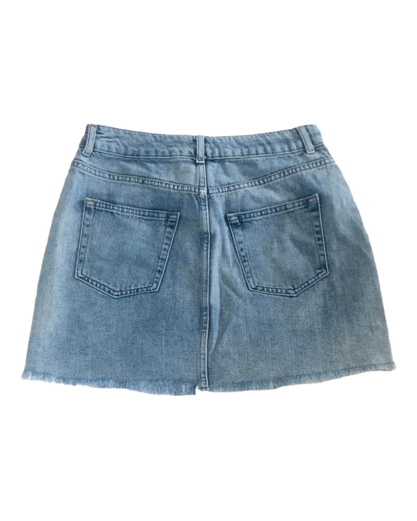 Topshop Moto Embroidered Denim Skirt